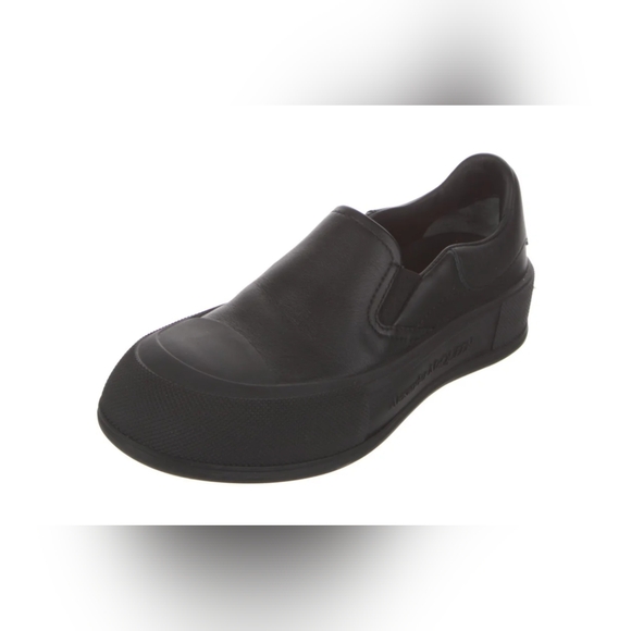 Alexander McQueen Black Leather Sneakers - Picture 2 of 10